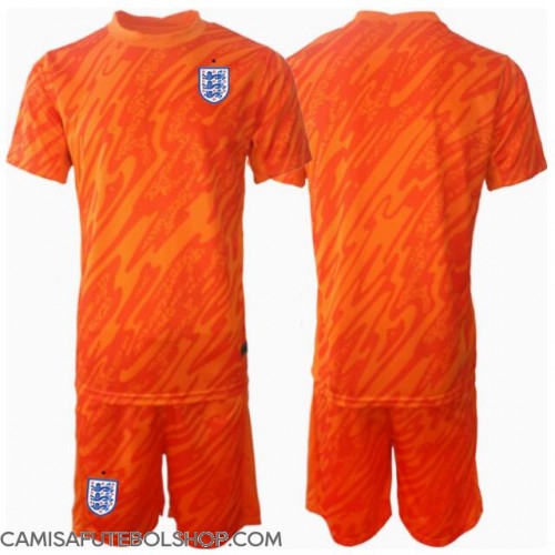 Camisa de time de futebol Inglaterra Goleiro Replicas 1º Equipamento Infantil Europeu 2024 Manga Curta (+ Calças curtas)